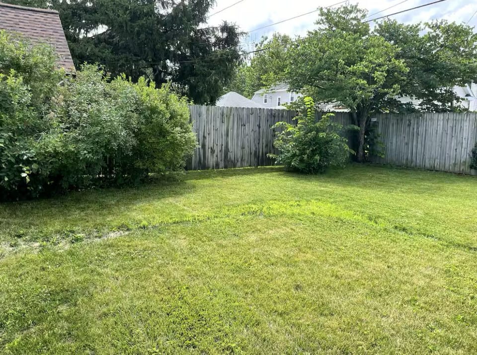 Backyard with privacy fence. A gas grill is available upon request. 
