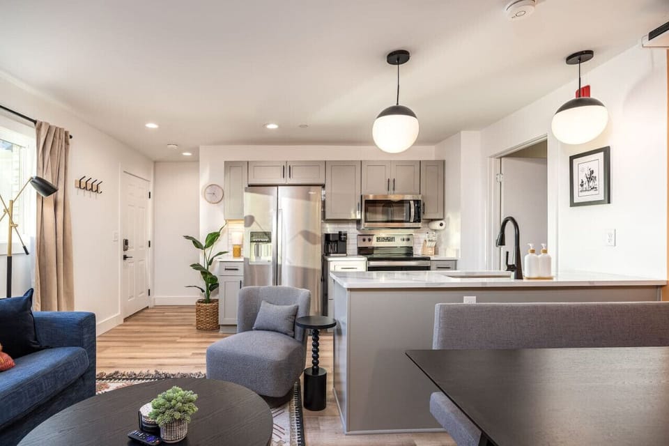 Well-appointed condo with modern finishes, Smart TVs, and all the supplies you'll need in a central location.