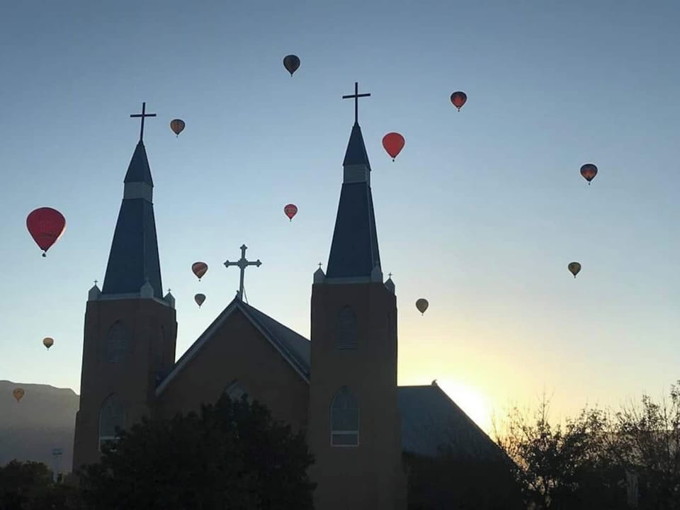 Nativity church just up the street during the Balloon Fiesta.  