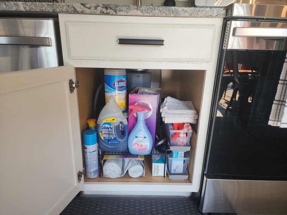 Cleaning supplies available