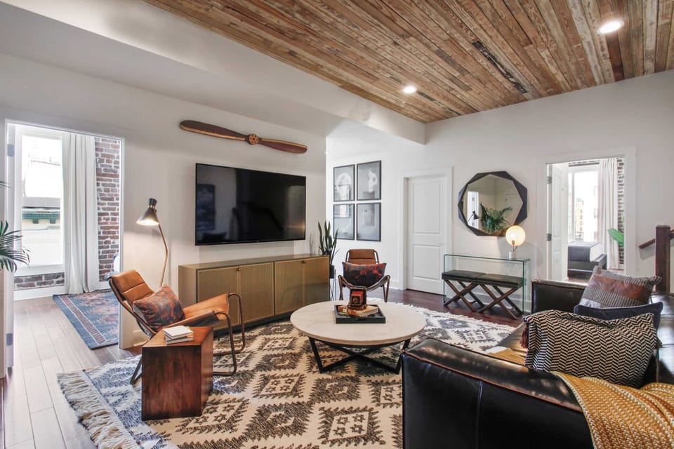 Open-concept downstairs living area