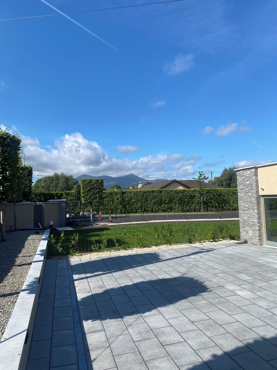 Large patio space , secure parking & garden with electric gate . EV charger