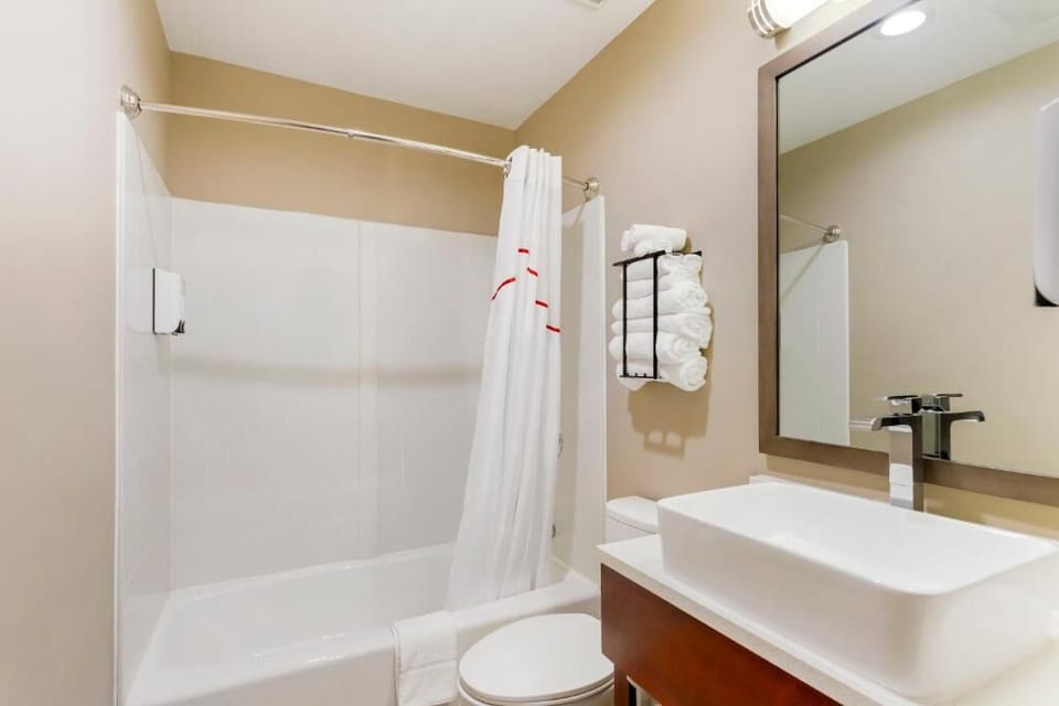 Start fresh with a spotless bathroom and plush towels.
