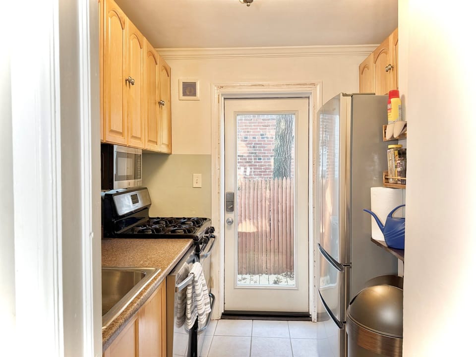 Channel your inner chef! Our galley-style kitchen is fully stocked with stainless steel appliances and everything you need to whip up a delicious meal.