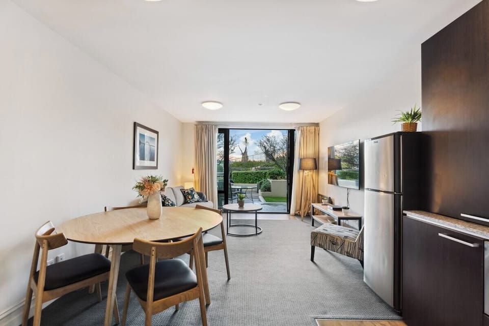 Open plan living, dining and kitchen areas