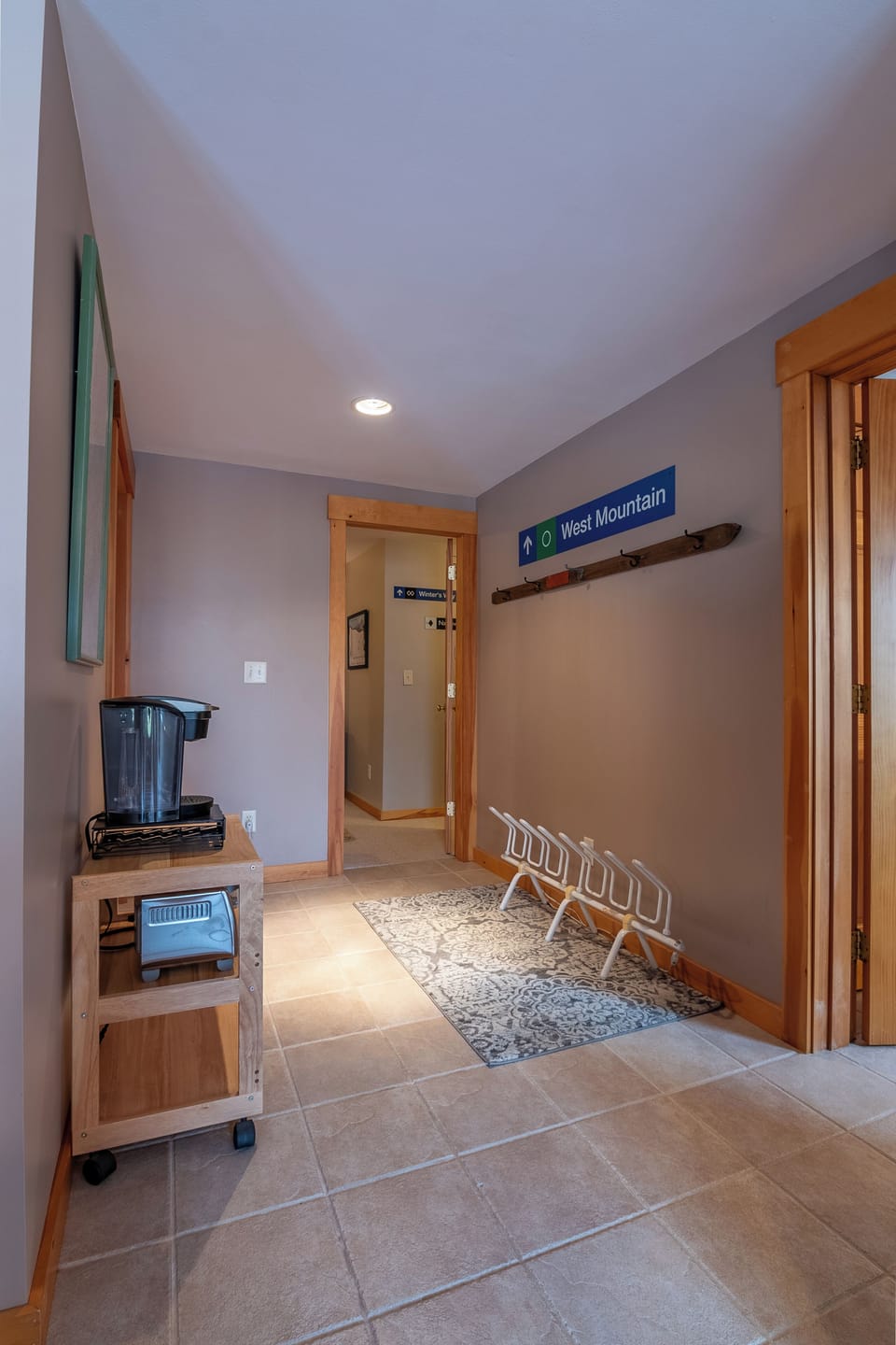 Hall leading to alcove.