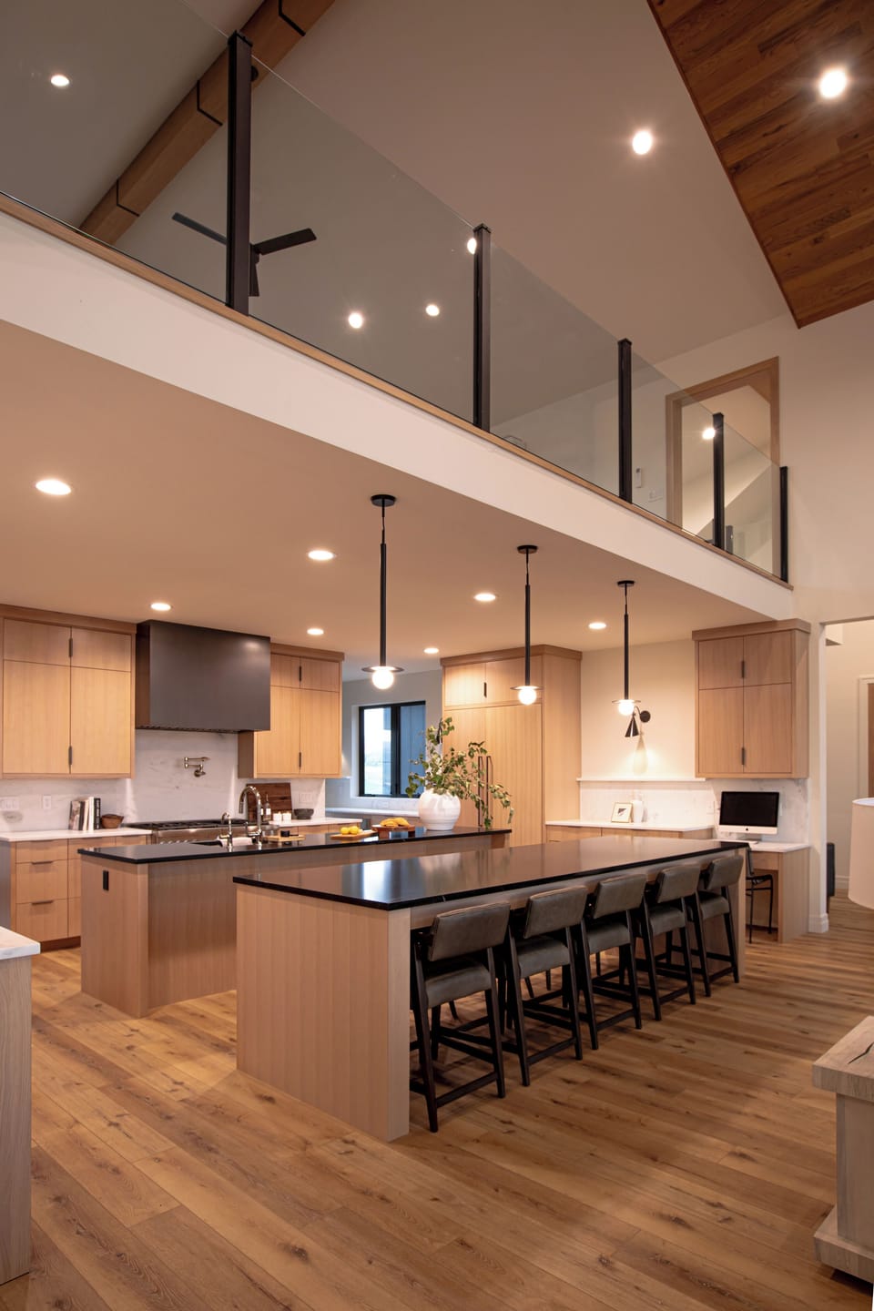 Kitchen with yoga loft above
