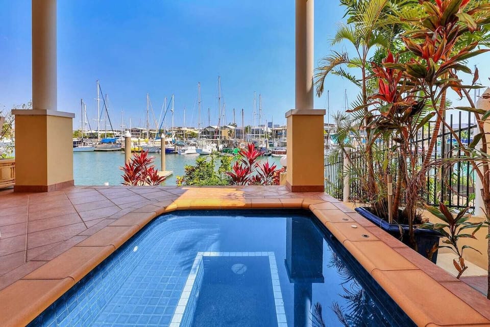 Private spa under verandah