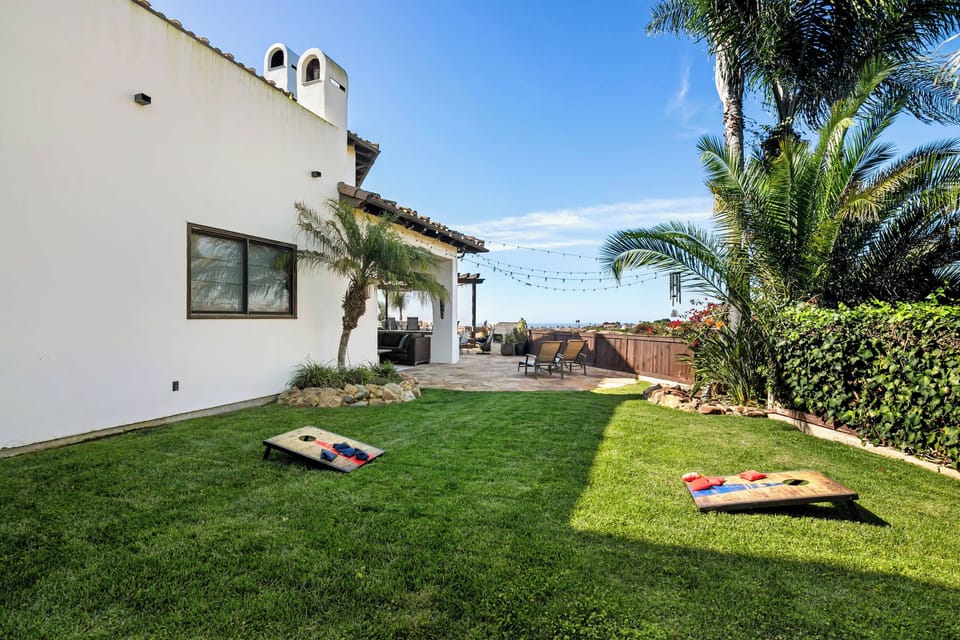 A grassy area for playing games