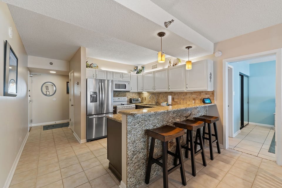 Kitchen is ready to whip up a delicious meal.