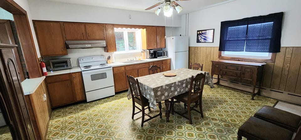 Large eat-in kitchen.  Table expands.