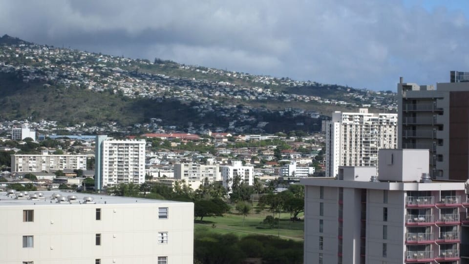 The sun rises over the ridge looking east from the lanai.