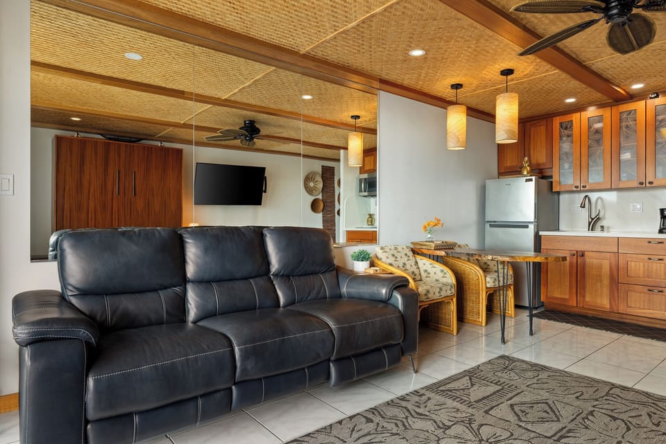 comfortable leather sofa for watching TV or relaxing