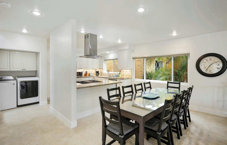Dining table with seating for 10