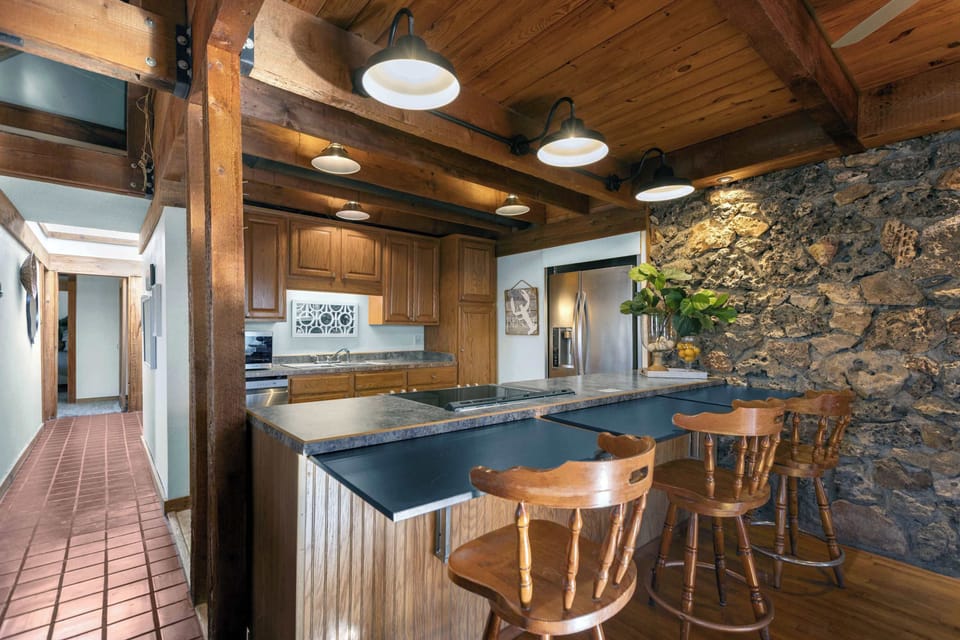 The kitchen counter is the perfect spot for grabbing a quick bite