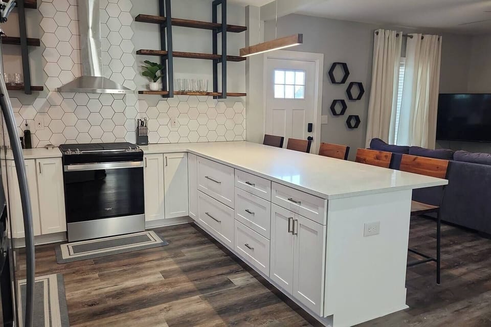 Communal space - gorgeous kitchen shared between all 4 bedrooms in the house - stocked to make any basic meals