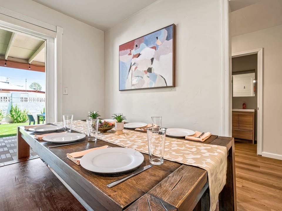 Dining table with seating for 6