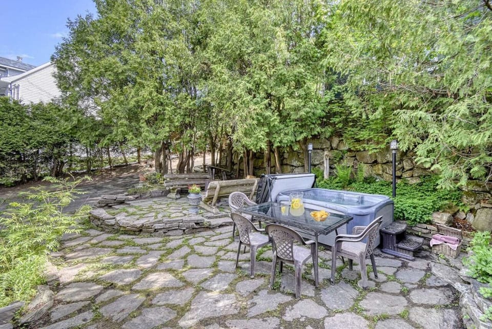 Peaceful pathwalk lined with trees—perfect for relaxing strolls in nature.