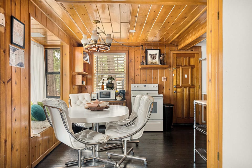 Dining area with table and seating for 6