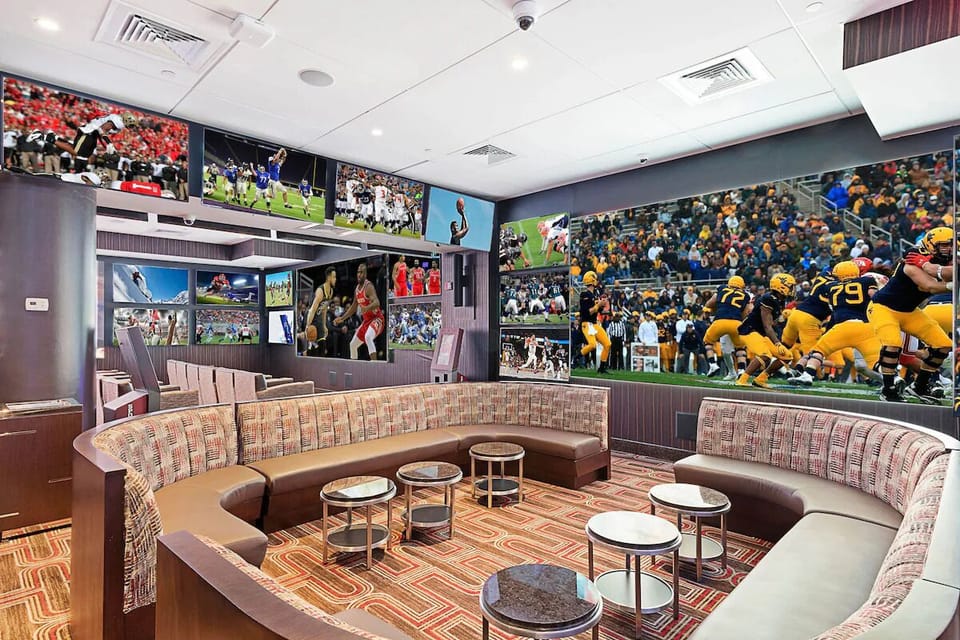 Cheer together in the lively sports lounge with big-screen action.
