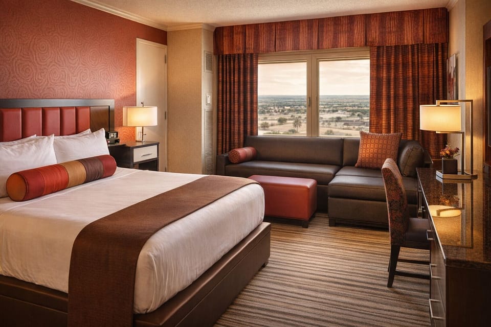 Unwind in a spacious room with cozy lounge seating.