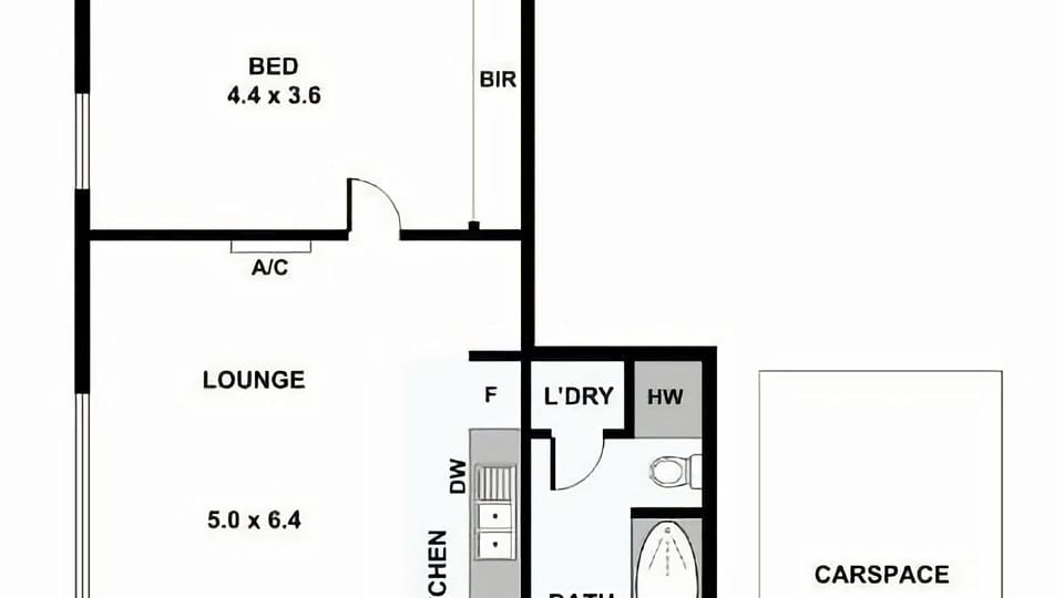 Functional floorplan with spacious lounge, generous bedroom, internal laundry, and car space.