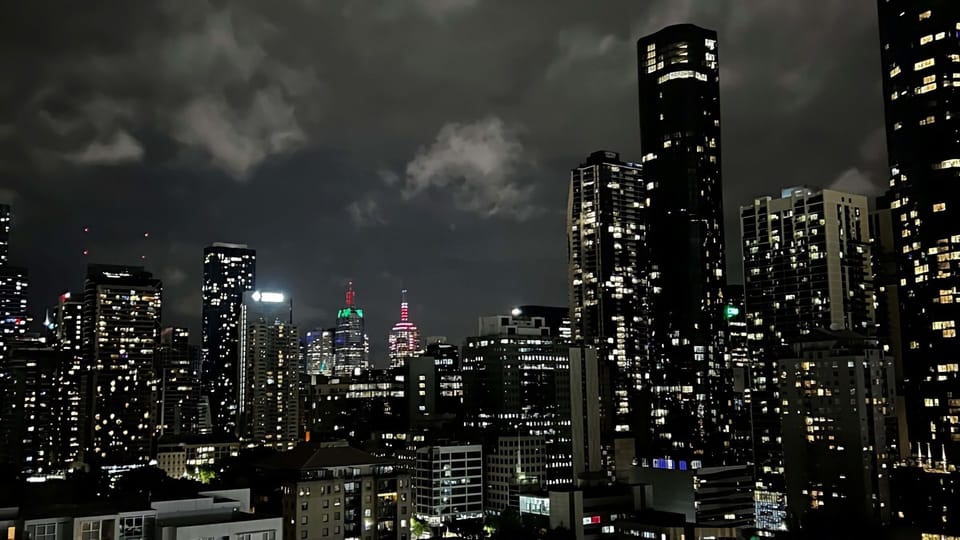 Balcony views at night