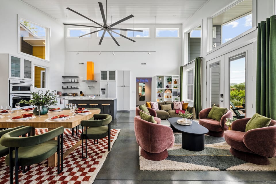 Open-concept living filled with light, style, and mountain charm.