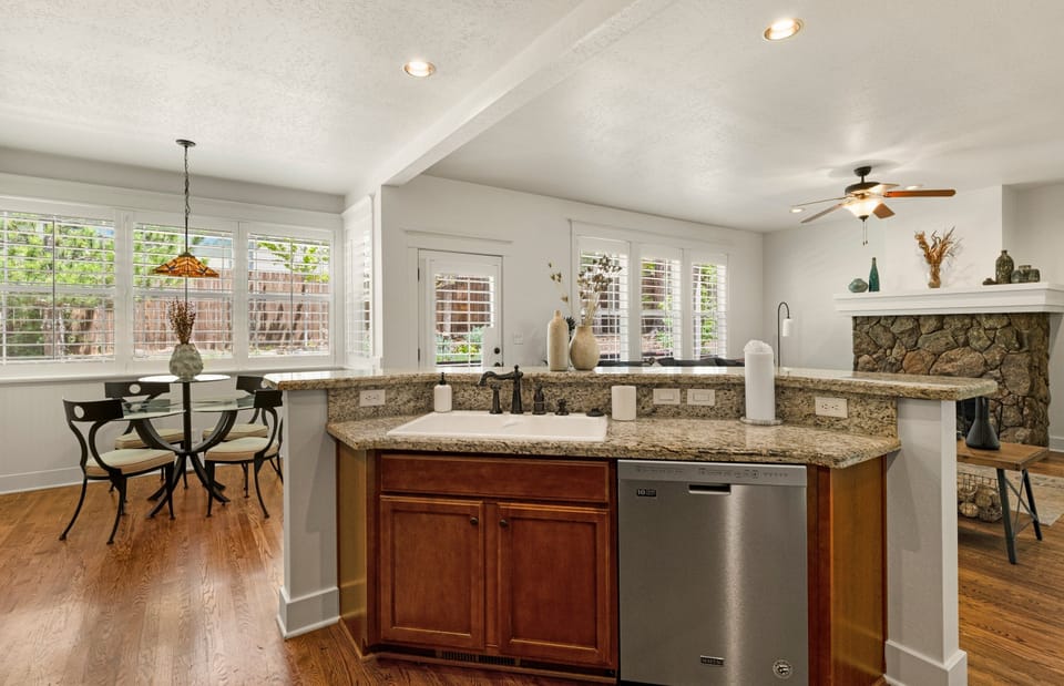 Whip up meals with ease in the fully-equipped kitchen, conveniently located near the family and dining rooms.