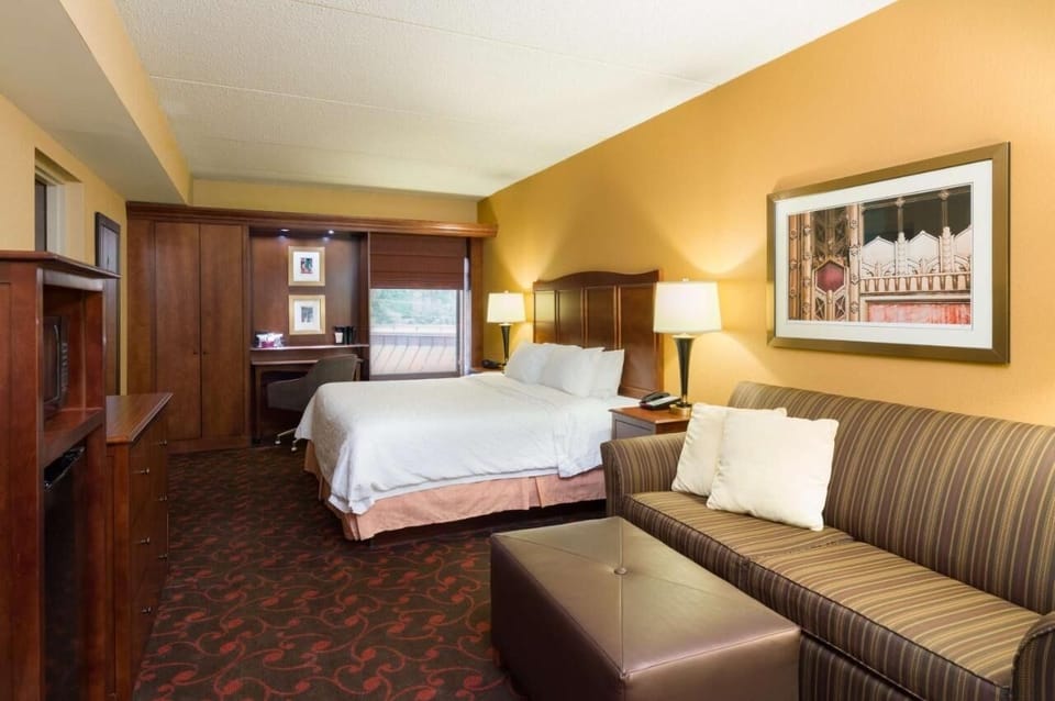 Catch up on work comfortably at the tucked-away desk nook.