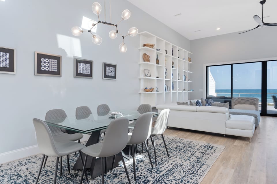 dining room opens to living room