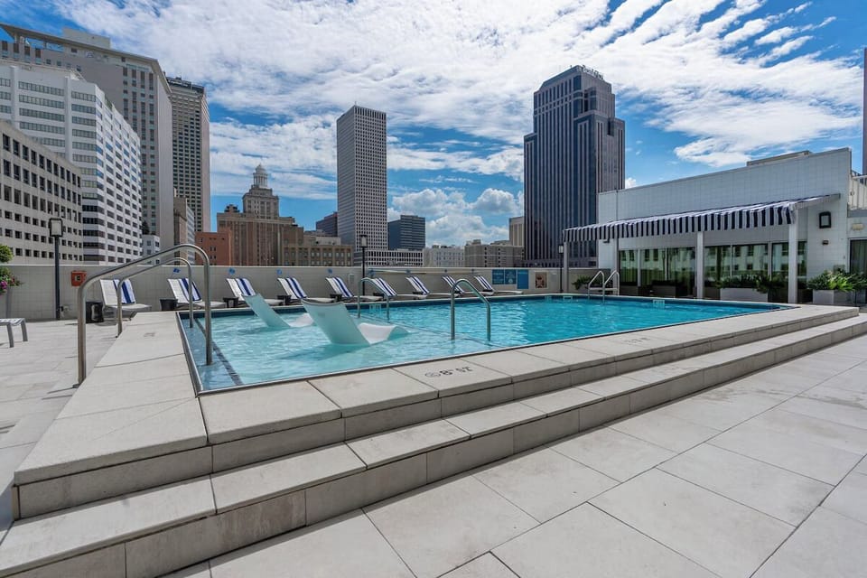 Soak up sunshine with skyline views from the rooftop pool.