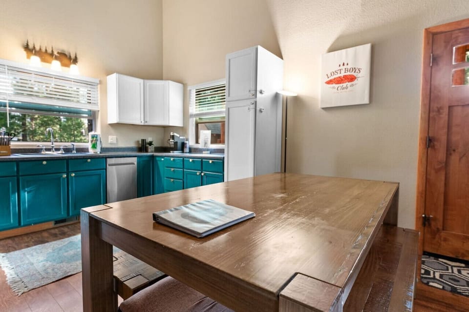 Bright kitchen counter space w/ modern finishes, great for prepping meals together.