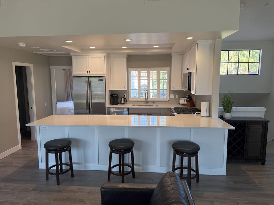 Large kitchen island and bar