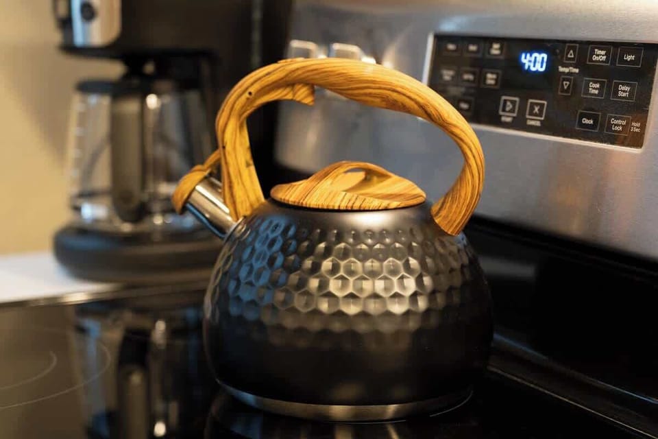 Kettle and cooking tools ready for use