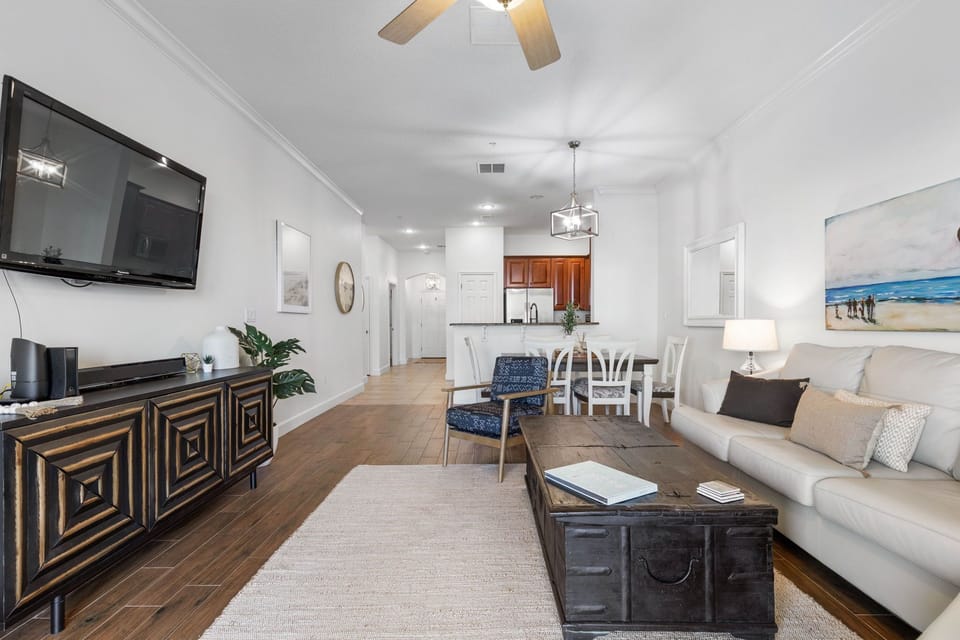 Living Space is set up for everyone to gather together.