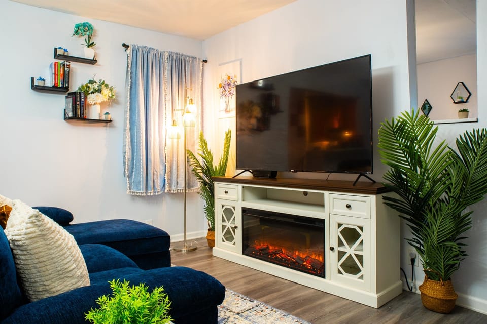 Enjoy cuddling up with the fam for a nice movie fireside!