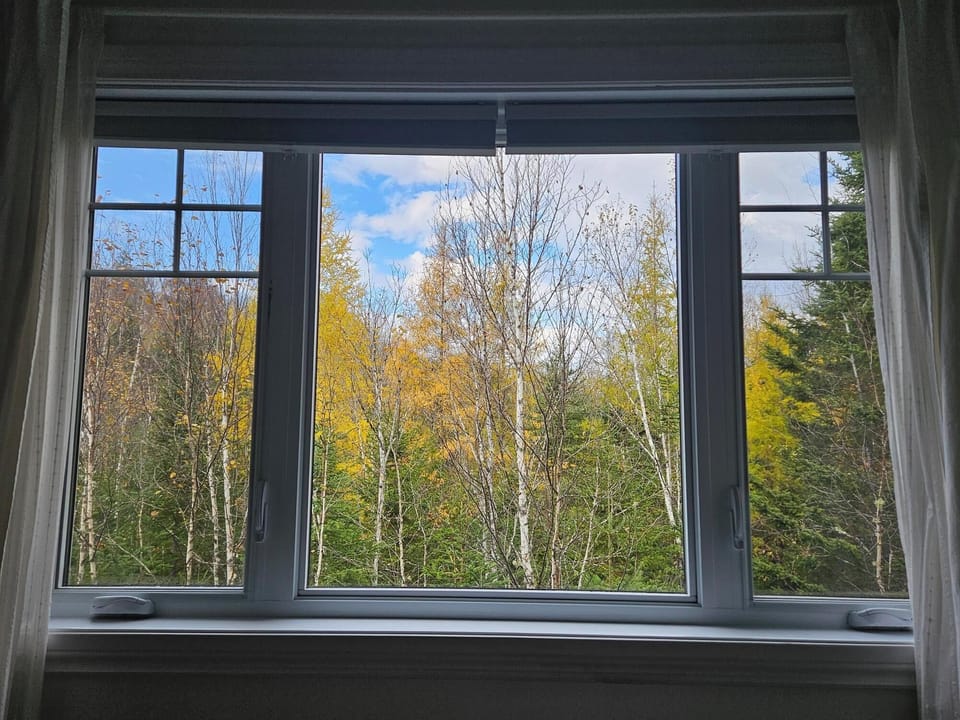 Vue du lit de la chambre des maîtres.
