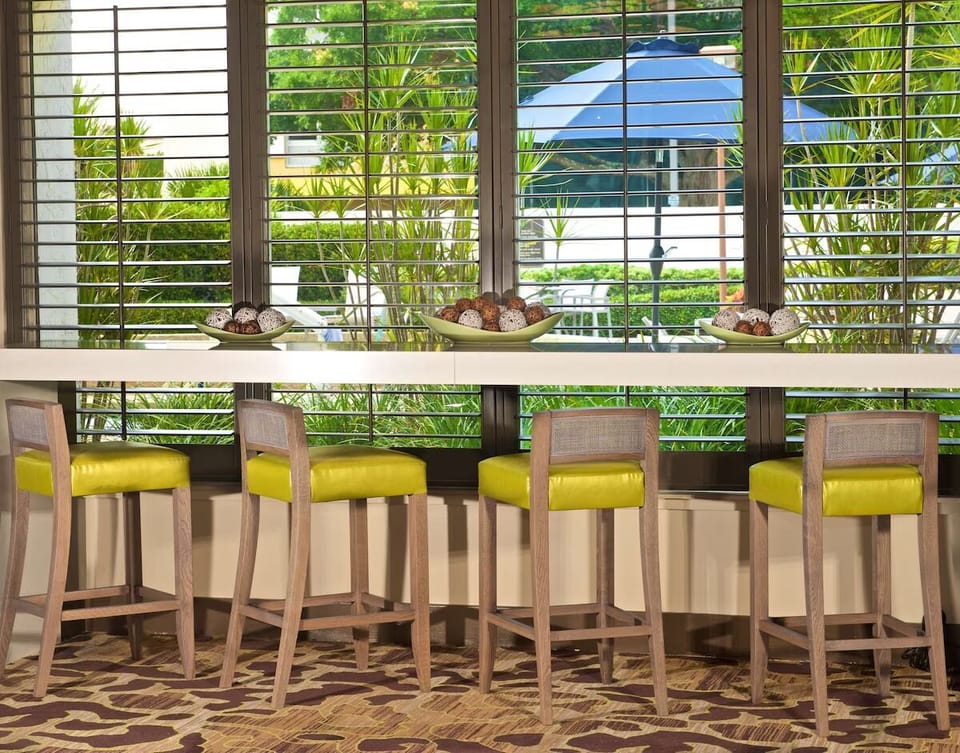 Enjoy sunny views from the window bar with relaxed outdoor vibes.