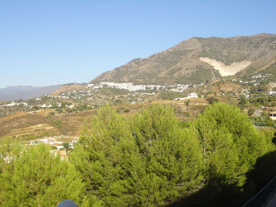 View from balcony up to Mijas