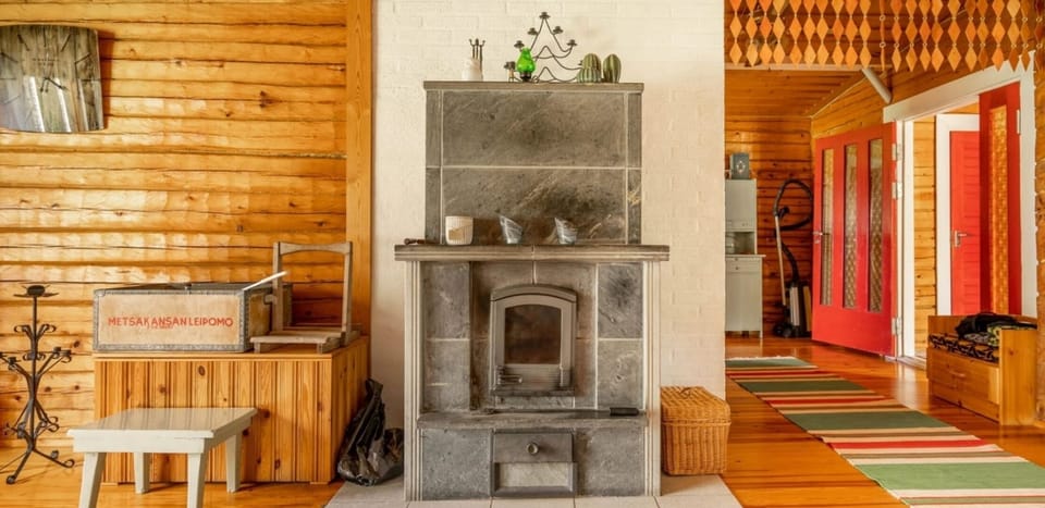 Log burning Fireplace in the living room