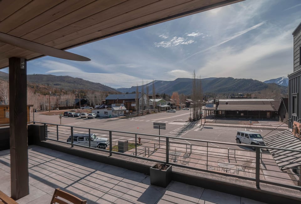 Grand Lake and the surrounding mountains from the balcony.