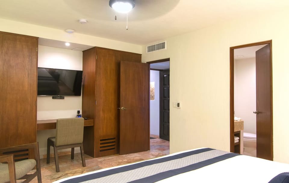 Relax deeply in a tranquil spa suite designed for serenity.