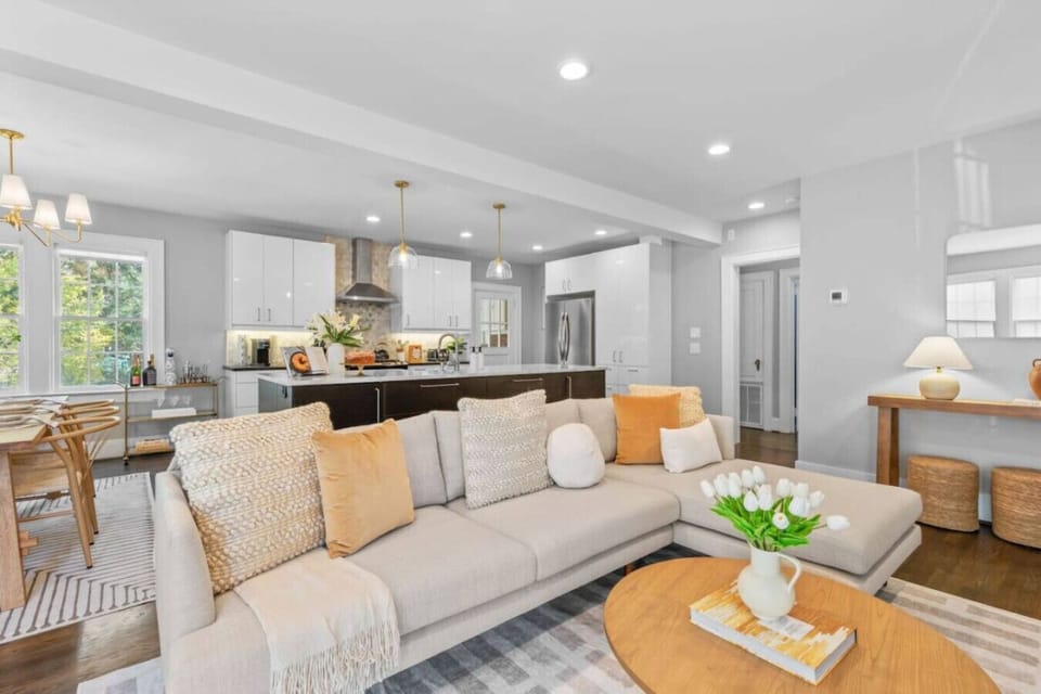Open space concept bright living room