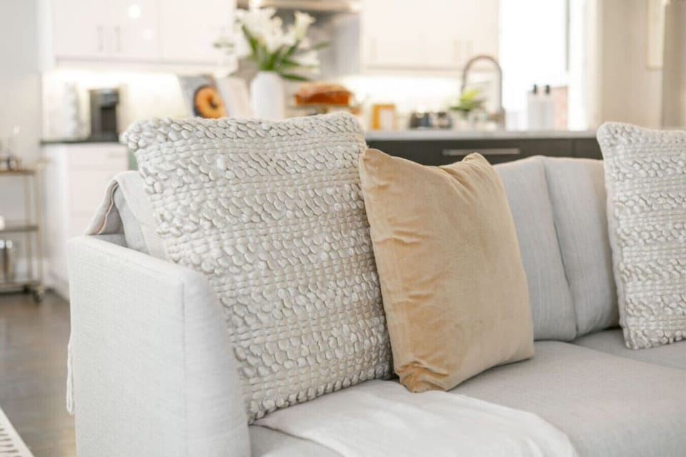 Soft pillows with neutral peaceful colors