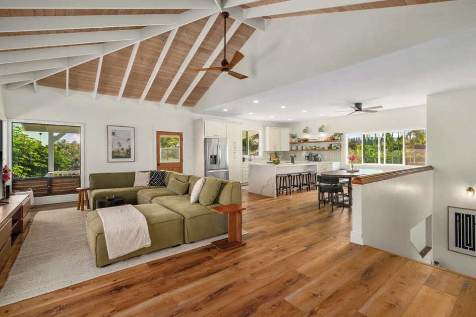 Open and airy living space on the second floor.