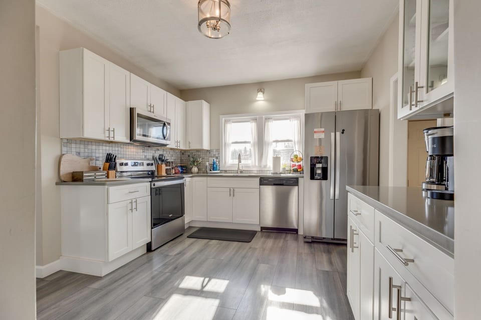 Sunny, well-stocked kitchen is a culinary haven.