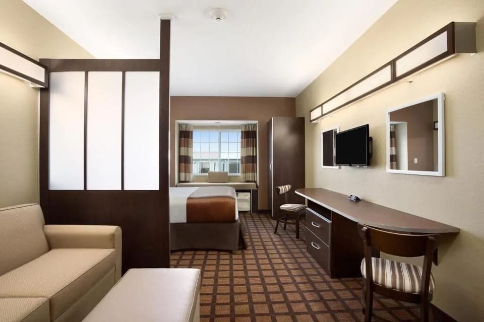 Breathe easy in an open, modern room with room to roam.