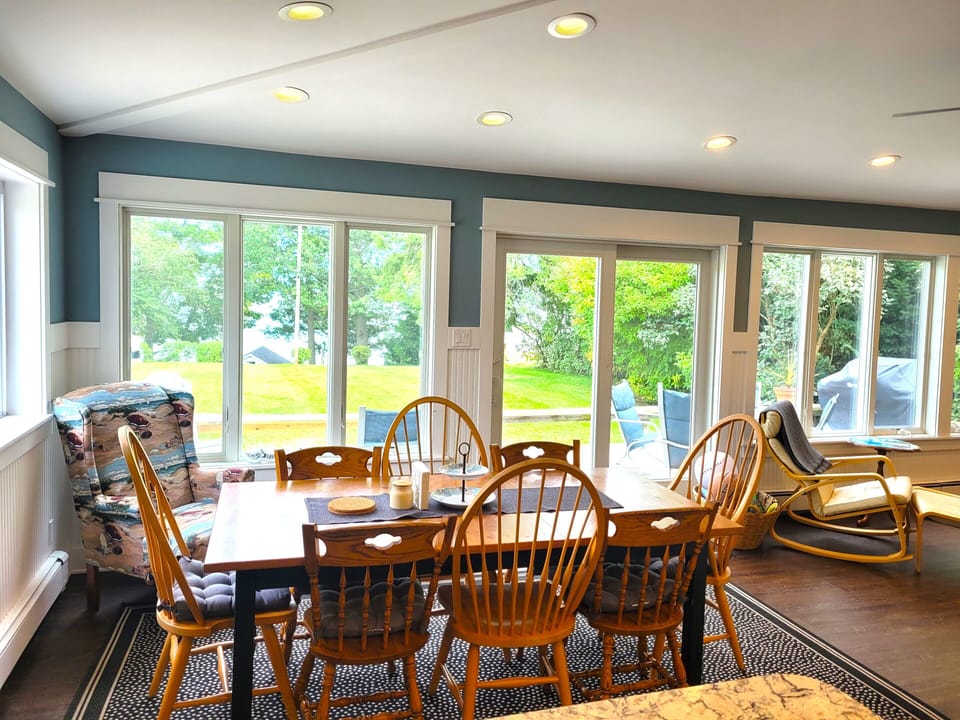 LARGER HOUSE - DINING AREA:  Lovely dining area with seating for 8 and great views of Lake Huron!