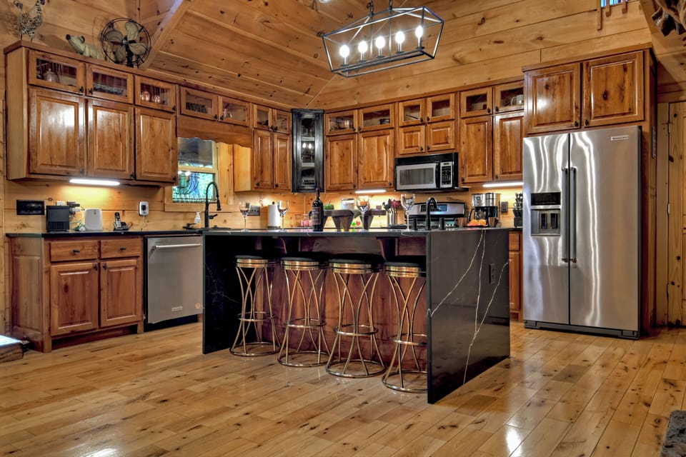 upscale kitchen with speciality granite and stainless steel